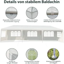 COSTWAY 3x9m Gartenpavillon Partyzelt Mit 5 Abnehmbaren Seitenwände Bierzelt UV Schutz Gartenzelt Faltpavillon Weiß -Deutschland Garten Zier Verkaufs-Shop a871de0a6768de53ce2ca933ceceb6cb