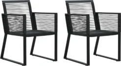 VidaXL Gartenstühle 2 Stk. Schwarz PVC Rattan