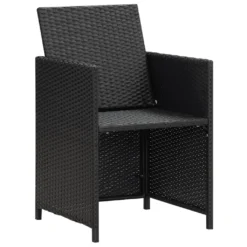 VidaXL Gartenstühle 4 Stk. Poly Rattan Schwarz