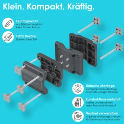 KESSER® Premium Sonnenschirmhalter Universal Balkongeländer - Schirmständer Für Eckige Und Runde Schirme | Balkon Terrasse Sonnenschirm Halterung Hohe Flexibilität | Starke Klemmkraft, Farbe:Anthrazit / Grau -Deutschland Garten Zier Verkaufs-Shop aacc9708210f7b497ab3df298d8b58f7