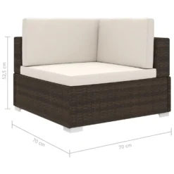 VidaXL Modular-Sofa-Eckteil 1 Stk. + Auflagen Poly Rattan Braun -Deutschland Garten Zier Verkaufs-Shop aaec65d9954046327371b06f561edb8c