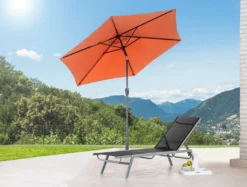 NORMA Sonnenschirm Gartenschirm Handkurbel UV 50+ Balkon Terrasse Garten Alu ø 270cm Terrakotta Alu Garten Sonnenschirm -Deutschland Garten Zier Verkaufs-Shop ab0f1bf23f1653c0b1c8612a69c92521