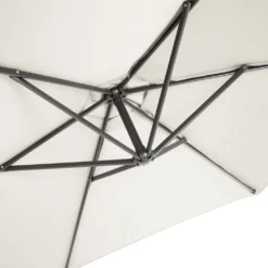 Kingsleeve Sonnenschirm Mit Ständer 300 Cm Groß UV Schutz 40+ Kurbel Neigbar Alu Wasserabweisend Windfest Ampelschirm Garten Terrasse Balkon, Farbe:creme -Deutschland Garten Zier Verkaufs-Shop ab9b0b5b1ea7baec65bb56957eef1f87