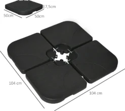 Outsunny Schirmgewicht 4er-Set, Ampelschirmständer Mit 60 Liter Wasser/ 78 Kg Sand Befüllbar, Marktschirmständer, Schirmständer Für Ampelschirm, Schwarz -Deutschland Garten Zier Verkaufs-Shop abb0f63f67ad138ac804f69d2406683a
