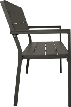 Tectake Gartenbank Line 2-Sitzer Mit Aluminiumrahmen 128x59x88cm - Dunkelgrau -Deutschland Garten Zier Verkaufs-Shop ac655ec241fd9f5d12c8b4f7336ec784