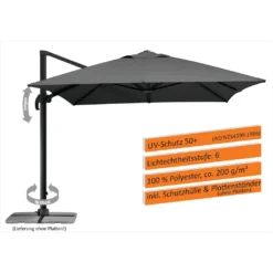 Schneider Ampelschirm RHODOS GRANDE Ca. 400 X 300 Cm, Anthrazit, Lieferung Ohne Wegeplatten -Deutschland Garten Zier Verkaufs-Shop ac83e16471b93b44c34bb2acb047c4c3