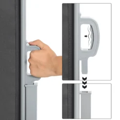 SONGMICS Seitenmarkise, Sichtschutz, 200 X 400 Cm, Ausziehbar Aus 220 G/m² Polyester,Blickdicht, Seitenrollo, Für Balkon, Terrasse, Garten, Anthrazit GSA204G02 -Deutschland Garten Zier Verkaufs-Shop acc4229e3a081fc0fe6d56e17e88473b