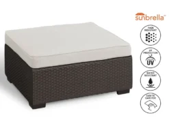 Allibert Salta 5 Tlg Loungeset 4x Hocker 1x Tisch Braun Inkl. Sunbrella Kissen - Rattanoptik, Wetterfest, Garten, Outdoor -Deutschland Garten Zier Verkaufs-Shop ad279448166a48f19068899a903103ed