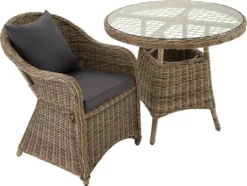 Tectake 4 Rattansessel Mit Aluminiumgestell Inkl. Sitzkissen Und Rückenkissen - Natur -Deutschland Garten Zier Verkaufs-Shop ad4270aa17a45fbb4184591f5fec99ce