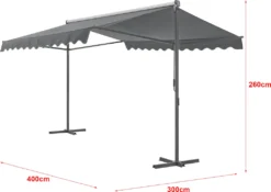 Pro-Tec Standmarkise Selenizza Freistehende Markise 400x300x260cm Gartenmarkise Sonnenschutz Terrassenüberdachung Outdoor Terrasse Garten Balkon Dunkelgrau -Deutschland Garten Zier Verkaufs-Shop ad4d4ce94853730cd0a96860a5e68d6b