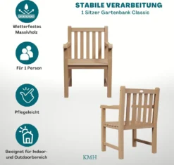 KMH® TEAK Sessel *Classic* -Deutschland Garten Zier Verkaufs-Shop ad80359840c21f177f6051e9693fad11