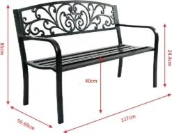 COSTWAY Gartenbank Stizbank Parkbank Bank Gartenmöbel Gusseisen Metall 127 X 60 X 85 Cm -Deutschland Garten Zier Verkaufs-Shop adf919c47ad2204ba573a12f613a8eff
