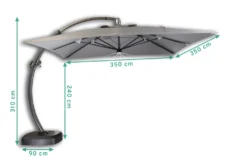 Sonnenschirm Sun 350 | Maße: 3,5 X 3,5 M | Ampelschirm | 12m² Schatten, Gastroschirm, LED -Deutschland Garten Zier Verkaufs-Shop ae0bc45533e1eb188375ca5f6cc7fd24