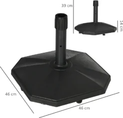 Outsunny Sonnenschirmständer 22 Kg Sonnenschirmfuß Für Mastdurchmesser Ø 32/34/38 Mm, Schirmständer Für Garten, Balkon, Zementfüllung, Schwarz 46 X 46 X 39 Cm -Deutschland Garten Zier Verkaufs-Shop ae868ce75d09d38cd8290fde6f5747ad
