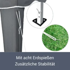 Juskys Faltpavillon Vivara 3x3 M – Pop-up Pavillon Höhenverstellbar, UV50+ & Wasserabweisend – Gartenzelt Mit Tasche – Partyzelt Für Garten Grau -Deutschland Garten Zier Verkaufs-Shop aec46e9cade54d795dd0bfbe522da9a7