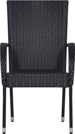 VidaXL Stapelbare Gartenstühle 2 Stk. Poly Rattan Schwarz -Deutschland Garten Zier Verkaufs-Shop af3c3ceb54a9df98a677d7fd43f21093