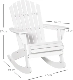 Outsunny Adirondack Gartenstuhl Schaukelstuhl Schaukelsessel Gartensessel Gartenmöbel Balkonstuhl Weiß 77 X 94 X 97 Cm -Deutschland Garten Zier Verkaufs-Shop b012409ab917a4143b7525b6c4ee9efd