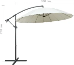 VidaXL Ampelschirm Weiß 3 M Aluminium-Mast -Deutschland Garten Zier Verkaufs-Shop b03a924626d3e360650f775984fab72c