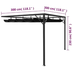 VidaXL Terrassenüberdachung Mit Ausziehbarem Dach 3x3 M Anthrazit -Deutschland Garten Zier Verkaufs-Shop b095522d3361012e8fd947f3084112c3