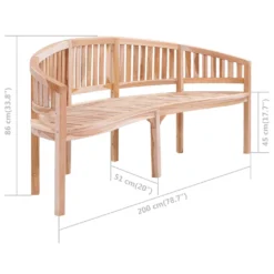 VidaXL Bananenbank 200 Cm Massivholz Teak -Deutschland Garten Zier Verkaufs-Shop b0b3726ef62478e5f8d41064fafda666
