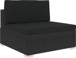 VidaXL Modular-Sofa-Mittelteil 1 Stk. + Auflagen Poly Rattan Schwarz -Deutschland Garten Zier Verkaufs-Shop b0ea64e76906a229eaf2623f17c0386a