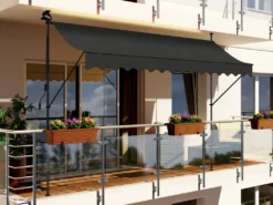 LED - Markise Mit Kurbel 350cm Breit Klemmmarkise Balkonmarkise Sonnenschutz Terrasse Balkon - 350x150cm - Anthrazitlkonmarkise 350cm - Anthrazit -Deutschland Garten Zier Verkaufs-Shop b1128c32f18ccaf1770c76ad3fb3694d