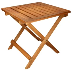 ECD Germany Gartentisch, 46x46x46 Cm, Braun, Aus Kiefernholz, Klappbar, Massiv, Für Ihren Balkon Terrasse Oder Garten, Holztisch Balkontisch Klapptisch Beistelltisch Campingtisch Tisch Gartenmöbel -Deutschland Garten Zier Verkaufs-Shop b137d00b6517446cb10d60297dcd4674
