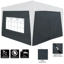2x Seitenwände Pavillon Capri Faltpavillon Partyzelt Gartenzelt Seitenteile Wand, Farbe:anthrazit -Deutschland Garten Zier Verkaufs-Shop b189149e35a5cc9868e13a20a8ad64b5