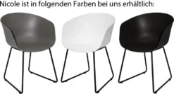 KMH® 2er Set Gartenstuhl *Nicole* Grau/schwarz -Deutschland Garten Zier Verkaufs-Shop b1afe3ec093689946da9e0928b4ece9b