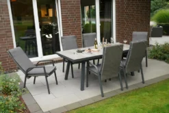 Ploß Gorgona Stapelsessel, Grau, Alu/Polyrattan, 58x72x111 Cm, Verstellbare Rückenlehne, Stapelbar -Deutschland Garten Zier Verkaufs-Shop b1d4321cf02a5f81351770f29ca2dc09
