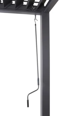 Pergola HWC-J32, Garten Lamellen-Pavillon, 11cm-Alu-Gestell 4x3m Dunkelgrau Mit Seitenwand + Moskitonetz Weiß -Deutschland Garten Zier Verkaufs-Shop b221d6ee413d30fb1e5f26ca60817c45