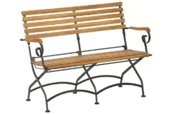 Dehner Klappbank Tegernsee, 2-Sitzer, Ca. 124 X 88 X 57 Cm, FSC Akazienholz/Stahl, Natur