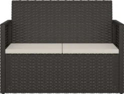 VidaXL Gartenbank Mit Kissen Schwarz 105 Cm Poly Rattan -Deutschland Garten Zier Verkaufs-Shop b279bb0b57674173dcf7e75fcabc6f11