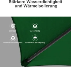EINFEBEN 3.5m Sonnenschirm Marktschirm Mit Handkurbel UV40+ Outdoor-Schirm Terrassen Gartenschirm,Gruen -Deutschland Garten Zier Verkaufs-Shop b283ba5d4097dba2753088da4a171bd9