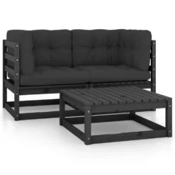VidaXL 3-tlg. Garten-Lounge-Set Mit Kissen Massivholz Kiefer