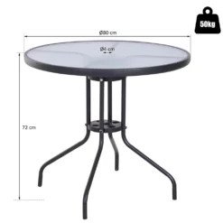 Outsunny Gartentisch Balkontisch Garten Beistelltisch Bistrotisch Gartenmöbel Mit Schirmloch Hartglas + Metall Schwarz Ø80 X 72 Cm -Deutschland Garten Zier Verkaufs-Shop b3b3de8f0a373ab05fa7980a1d5c9193