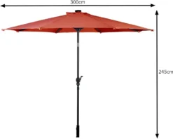 COSTWAY Ø300cm Sonnenschirm Mit Kurbel Gartenschirm Ampelschirm Kurbelschirm Strandschirm Terrassenschirm Orange -Deutschland Garten Zier Verkaufs-Shop b3f0221346648f18e79e339dc8d73cc6