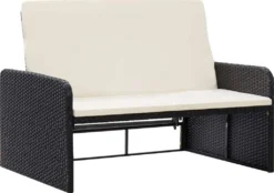 VidaXL 2-tlg. Garten-Lounge-Set Mit Auflagen Poly Rattan Schwarz -Deutschland Garten Zier Verkaufs-Shop b422fd6dd362cf1561e631d37f2b88eb
