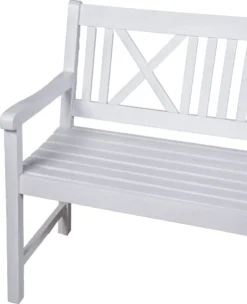 Garden Pleasure Gartenbank Bank MALMÖ 3-Sitzer B 154 X T 59 X H 89 Cm, Bank Aus Weiß Lackiertem Eukalyptus-Holz -Deutschland Garten Zier Verkaufs-Shop b46320305ac67e3b9d4dd690b979a378