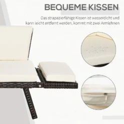 Outsunny 2er Gartensofa Gartenmöbel Loungesofa Gartenbank Gartenliege Klappbare Armlehnen Polyrattan + Stahl Braun 129 X 66 X 79 Cm -Deutschland Garten Zier Verkaufs-Shop b4d8b69501b2915a3071f491a712239b