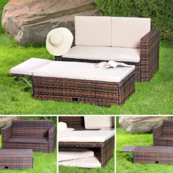 Mucola Polyrattan Gartensofa Lounge Sessel Braun Gartengarnitur Rattansofa Outdoor -Deutschland Garten Zier Verkaufs-Shop b54a1e338000bc5b905dba04d74afd86