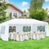 COSTWAY 3x6m Gartenpavillon UV-Schutz, Partyzelt Mit 4 Abnehmbaren Seitenwänden, Faltbar, Inkl. Tragetasche