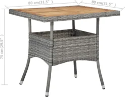 VidaXL Garten-Esstisch Grau Poly Rattan Und Massivholz Akazie -Deutschland Garten Zier Verkaufs-Shop b6f3032d46e76ca35b74d7a43913a906