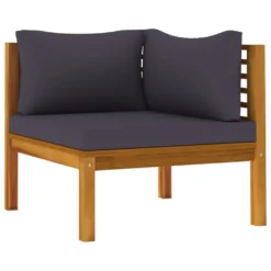 VidaXL 2-tlg. Sofa-Set Mit Dunkelgrauen Kissen Akazie Massivholz -Deutschland Garten Zier Verkaufs-Shop b72da16e9f30821fe751a99fda379829