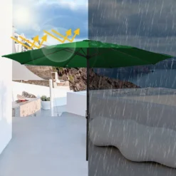 Lospitch 3.5m Sonnenschirm Gartenschirm Wasserabweisend Terrassenschirm UV40+ Mit Handkurbel Balkon Marktschirm,Grün,3.5m -Deutschland Garten Zier Verkaufs-Shop b7c869653121e9d95fe8ae961fc7f92a