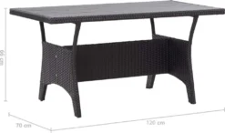VidaXL Gartentisch Schwarz 120x70x66 Cm Poly Rattan -Deutschland Garten Zier Verkaufs-Shop b80423ab7c8534824ec052a03a2298a4