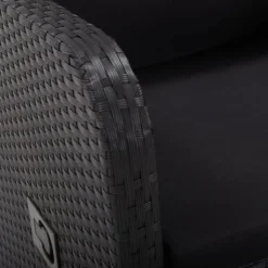 VidaXL Garten-Liegestuhl Mit Auflage Poly Rattan Schwarz
