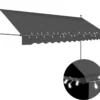 VidaXL Einziehbare Markise Handbetrieben Mit LED 350 Cm Anthrazit