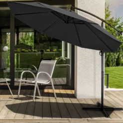 Tillvex Sonnenschirm Anthrazit Ø 3m Ampelschirm Gartenschirm Marktschirm Kurbel Balkon Alu Neigbar -Deutschland Garten Zier Verkaufs-Shop b9c2b76499577762b55eb7fc4b8aae81