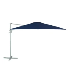 Dehner Ampelschirm Zypern, Eckig, Mit UV-Schutz 80+, 264 X 300 X 300 Cm, Aluminium/Polyester/Stahl, Dunkelblau